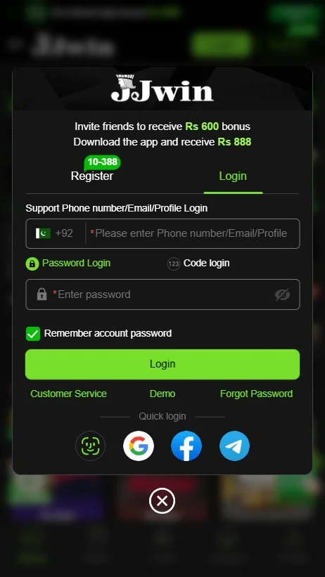 JJ Win Account Registration